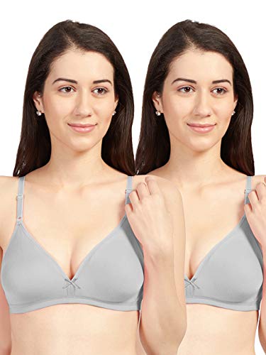 Image of SONARI Omania Womens Non-Padded Cotton Polyester Bras - Solid, Non-Wired, Medium Coverage, Hand Washable (Pack of 2)