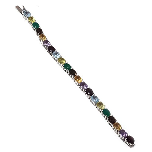 Bracelet pierres précieuses argent rhodié idée cadeau d'anniversaire femme