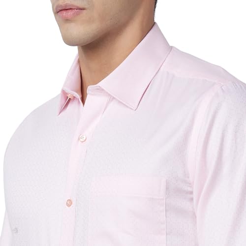 Image of Raymond Slim Fit Pure Cotton Structure Pattern Semi Cut Away Collar Formal Shirt