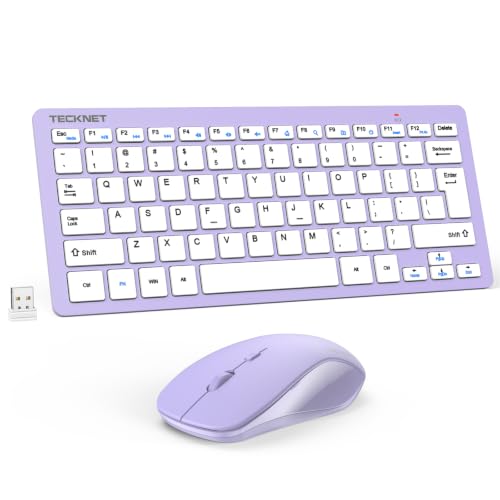Image of TECKNET Wireless Keyboard and Mouse Combo, Mini Cordless Computer Keyboard and Mouse Set 2.4GHz, Silent Adjustable 1600 DPI, Quiet Click, Lag-Free for Computer, Laptop, PC, Windows, Mac, Chrome OS