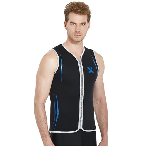 Chaleco para hombre de neopreno 3mm sin mangas con cierre frontal para nadar, bucear y surfear miniatura 2