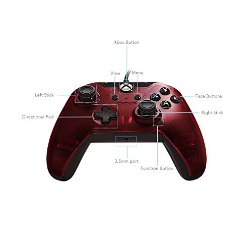 Image of PDP Gaming Wired Controller for Xbox One, Xbox One X, and PC - Crimson Red (Renewed)