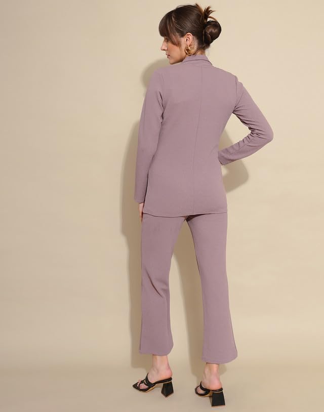 Image of SIRIL Women's Standard Length Co-Ord Set Polyester Blazer And Trouser Pant Set | Two Piece Co Ord Set | Office Wear Co Ord Set