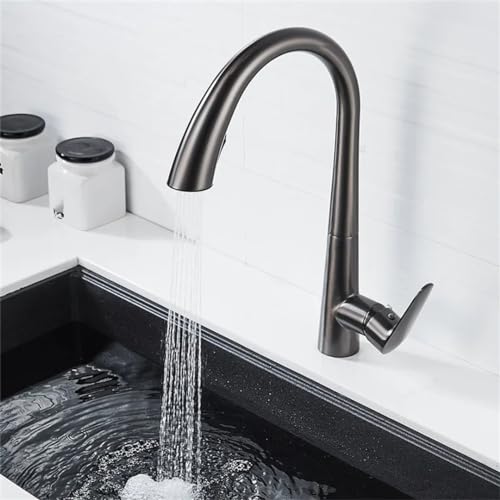 Robinet de cuisine avec douchette cachée extractible et bec pivotant - 7