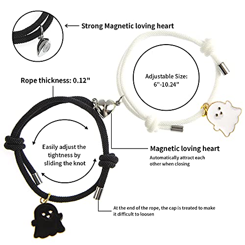FLYXLH Matching Bracelets for Couples - Magnetic Couple Bracelet Set, Couple Bracelets for Boyfriend and Girlfriend lover (ghost) - Image 3