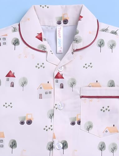 Image of Toonyport Kids Cotton Print Pyjama Set, Short Sleeve Shirt with Shorts