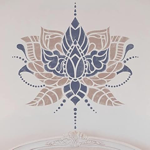 Indian Flower Wall Stencil - Stencil for Painting Walls Cover