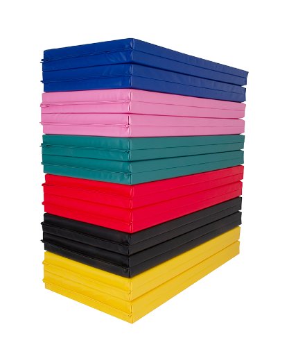 Tapis Gymnastique Double Pliage UK Cannons 8pi x 4pi x 50mm ou 60mm (Bleu, 50mm)