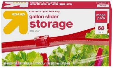 Gallon Slider Storage Bag 68ct -up&up153 (Compare to Ziploc174; Slider Bags) Clear