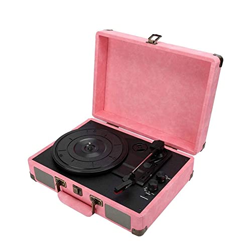 ROLTIN Giradischi, Giradischi a 3 velocità con 2 Altoparlanti Stereo integrati, puntina di Ricambio, Supporta Uscita Linea RCA, Ingresso AUX, Valigia Vintage Portatile