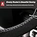 AUTOXBERT 38cm/15 Inch Suede Leather Non-Slip Steering Wheel Cover DIY Hand Sewing Cowhide Leather Skidproof Car Protector with Needle Thread