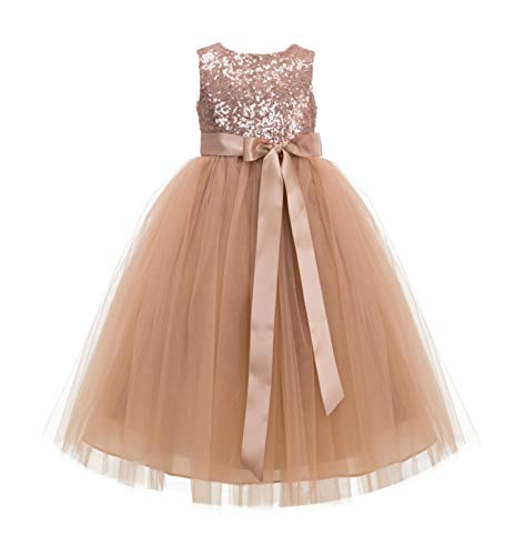 Ekidsbridal Heart Cutout Sequin Junior Flower Girl Dress Christening Dresses 172Seq 8 #TOP1