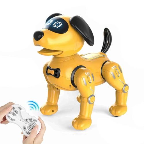 Alomejor Perro Robot Interactivo, Mascota Robot de Control Remoto Inteligente con Sensores Táctiles, Bailando Cantando Caminando Narración para Niños Adultos, Material ABS