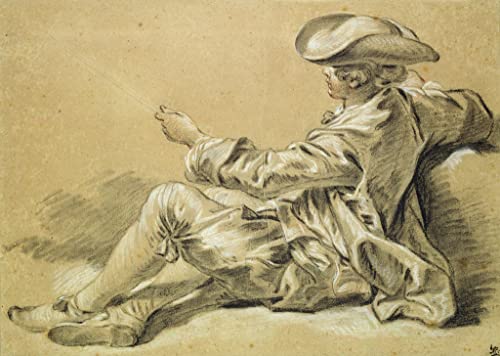 Toile François Boucher petit garçon pêcheur 50x70 cm pour une ambiance douce et nostalgique