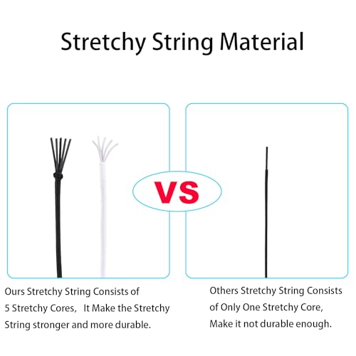 image for HFengQ Stretchy String for Bracelets, 2 Rolls 0.8mm,1 mm,1.2mm,1.5mm,3