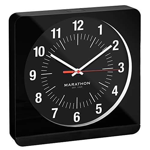 MARATHON Jumbo 12 Inch Analog Wall Clock with Auto-Night Light