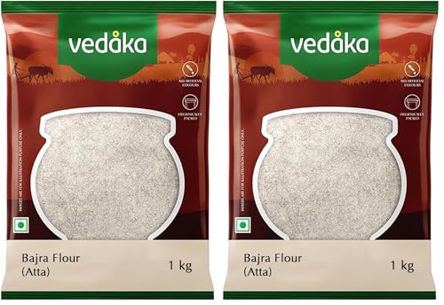 Image of Amazon Brand - Vedaka Bajra Flour | 1 Kg | Millet Flour | Atta (Pack of 2)