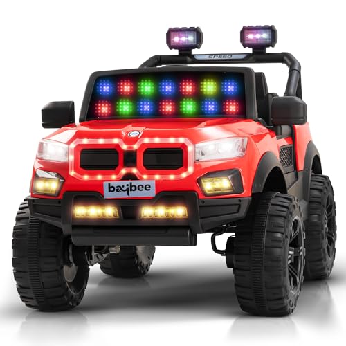 Image of Baybee Bumpy 4x4 Battery Operated Jeep for Kids, Ride on Toy Kid Car with RGB Windshield Light & Music | Baby Big Battery Cars | Electric Jeep Car for Kids to Drive 2 to 6 Years (Red)
