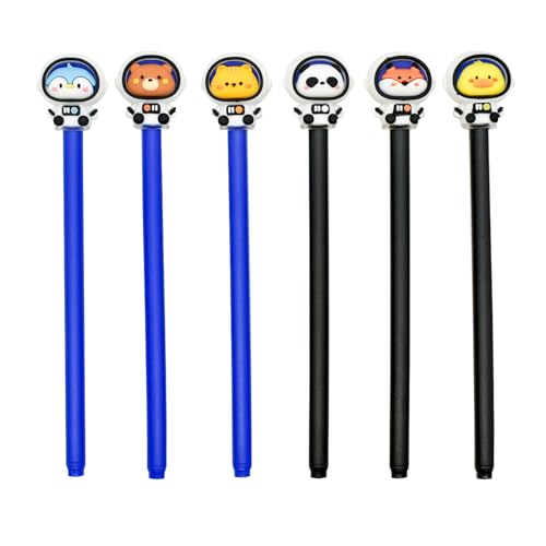 6 bolígrafos gel astronauta animal negro 0.5mm pack miniatura 1
