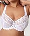 DELIMIRA Women's Plus Size Minimizer Bras Full Coverage Lace Unlined Underwire Bra B-K Cups White 34D