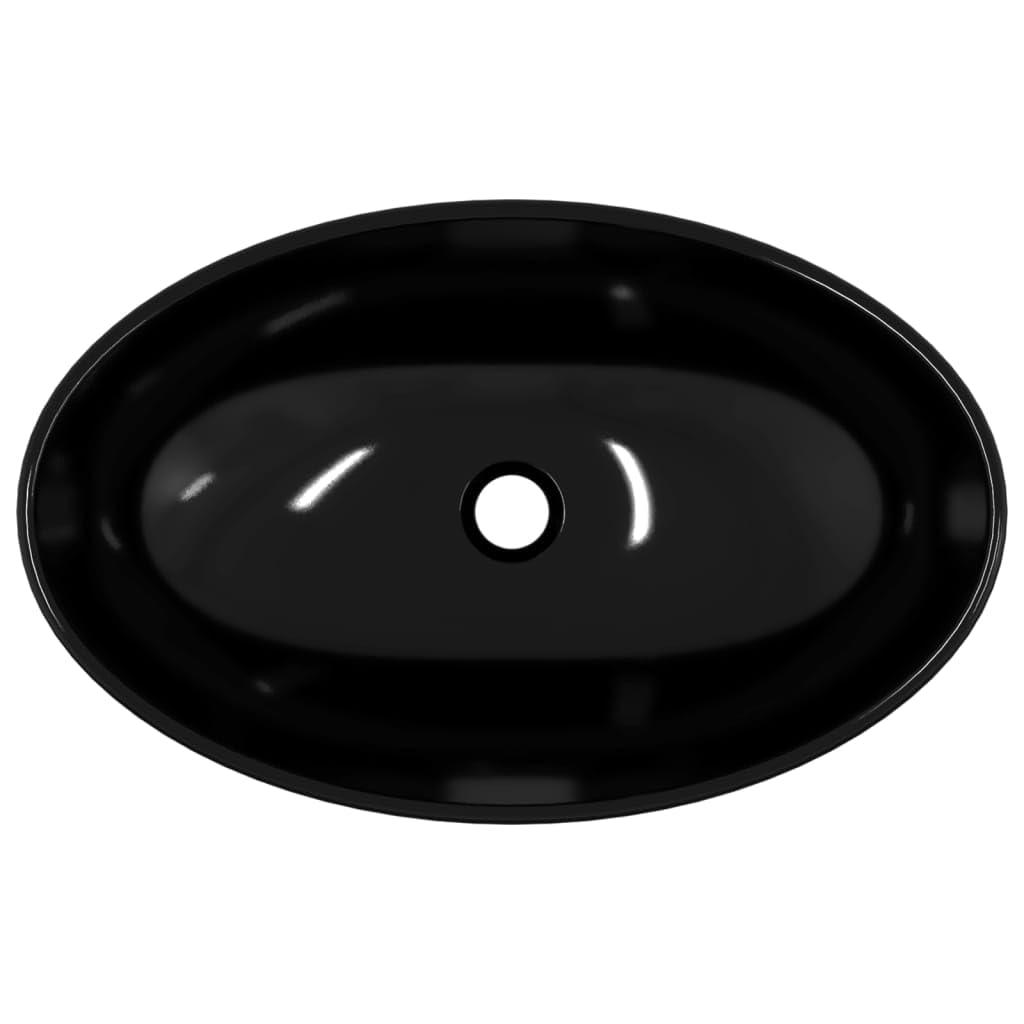 vidaXL Lavabo Baño Fregadero Cocina Tocador Inodoro Hoteles Restaurantes Familia Lavamanos Redondo sobre Encimera de Vidrio Templado Negro
