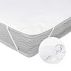 Deconovo Matrasbeschermer waterdicht ademende matras matras matras beschermhoes 100% katoen molton set van 1, wit…