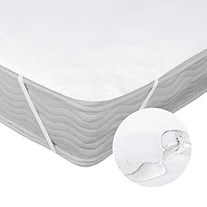 Deconovo Matrasbeschermer waterdicht ademende matras matras matras beschermhoes 100% katoen molton set van 1, wit…