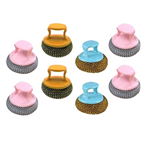 DOITOOL 8pcs Kitchen Cleaning Brush Set Large Wire Scrub Brush for Pots Pans Random Color