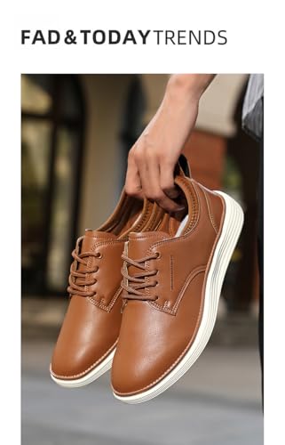 Men's Casual Oxfords Fashion Sneakers Leather Comfortable Lace-Up Dress Shoes Business Formal Loafers Shoes2