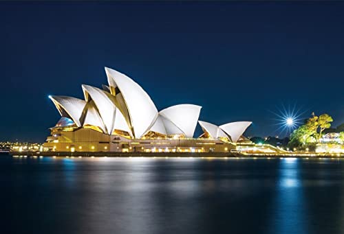 Eainb7x5ft Sydney Opera House Photography Backdrop Sydney Gold Concert Hall Night View Australia Landmark Scenery Background Portrait Photo Booth Props Home Decoration Wallpaper