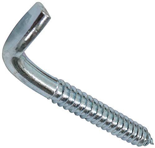AERZETIX - Juego de 10 - Tornillo roscado para madera - Gancho en forma de L - Escarpia para atornillar - Ø10x80mm - Acero galvanizado - Metal - Bricolaje - Renovación - C44753