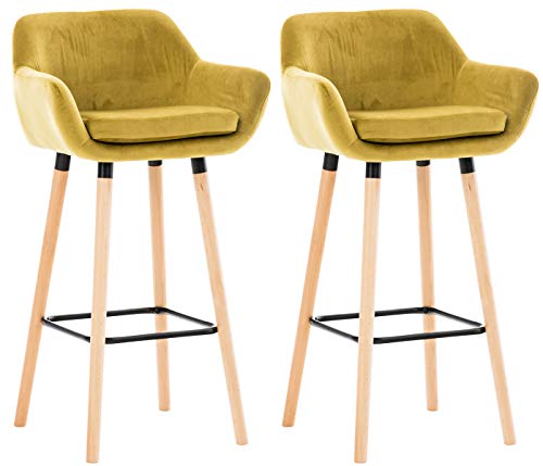 CLP 2er Set Barhocker Grant mit Samtbezügen I Thekenhocker gepolstert und...