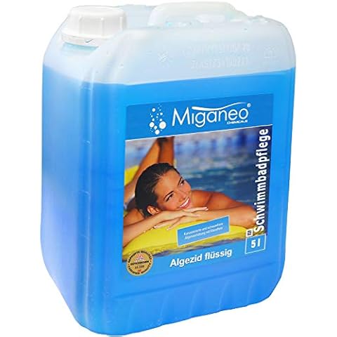 Miganeo Algezid schaumfreie Algenverhütung Algizid mit Klareffekt für Pool (5L) Cover