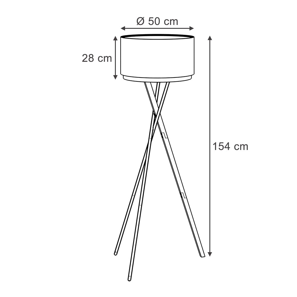 Vicco Stehlampe Goldamo Schwarz | mit E27-Fassung für verschiedene Leuchtmittel geeignet