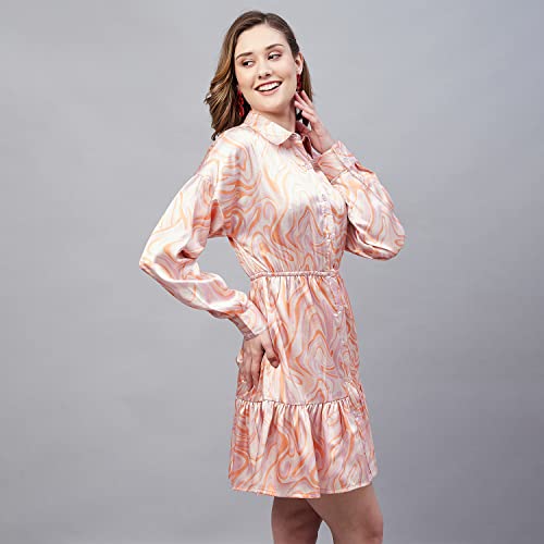 Image of Carlton London Women's Satin Fit and Flare Mini Dress