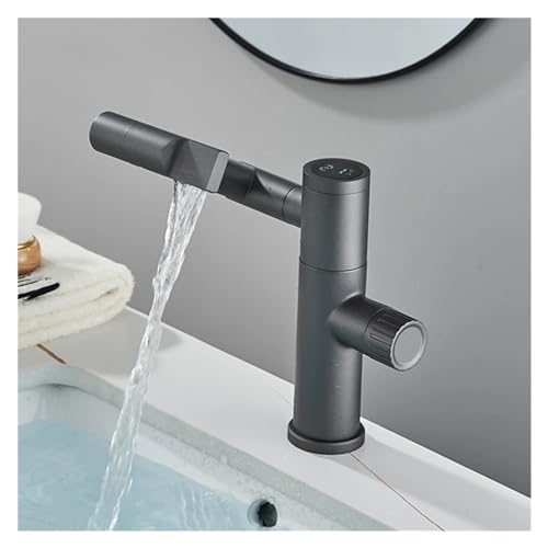Robinet numérique de bassin noir pour une salle de bain moderne et relaxante