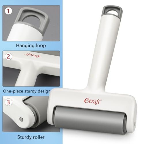 Ecraft Brayer Roller & Mat Remover Tool Set for Cricut/Silhouette/Brother | for Heat Transfer Vinyl, Fabric, Stencil & Printmaking