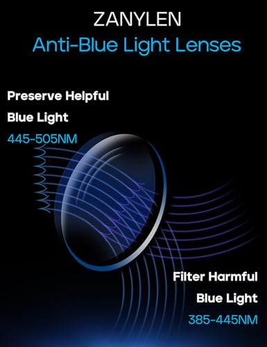 Image of ZanyLen Blue Light Blocking Glasses Men Computer Gaming Glasses For Mens