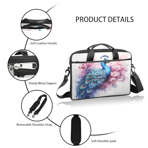 Bolso Vintage para Laptop con estampado floral 15 pulg miniatura 4