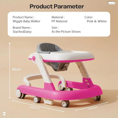 Image of StarAndDaisy Baby Walker for 6-18 Month Baby Boy & Girl /Height Adjustment, Speed Control /Baby Walker for Kids with Safety Wheels and Comfortable Seat (Pink)