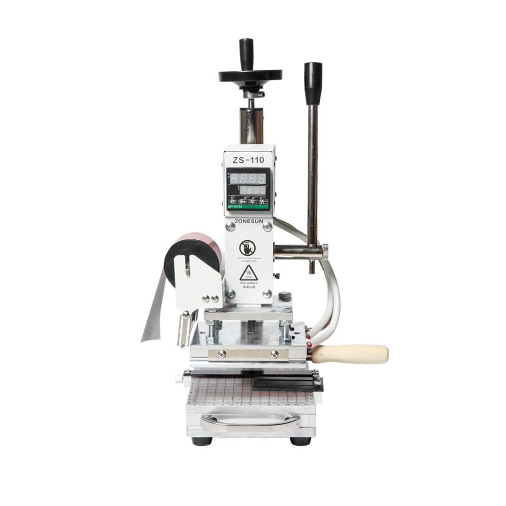 ZONESUN ZS110 Heißer Folie Stanzen Maschine drücken simulator Papier Holz PVC Karte Leder Drucker Präge Maschine für Leder