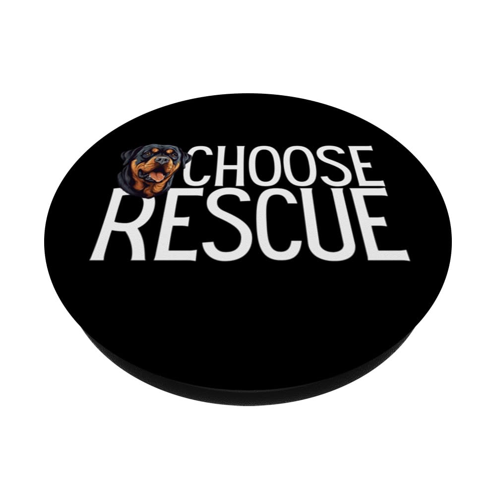 Choose Rescue is an animal enthusiast is a dedicated rescuer PopSockets Swappable PopGrip, Black - Image 2