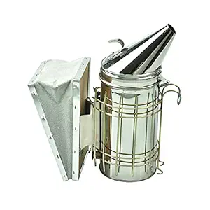 Aebor Bee Hive Smoker Stainless Steel 12 inches, Smoker with Heat Shield Protection Beekeeping Equipment Beekeeper Smoker with Storage Box on Side