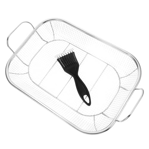 Milisten Outdoor Food Grill Basket Sturdy Stainless Steel Grill Tray Barbecue Baskets for Chicken Wings