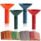 Coin Sorter and Coin Wrappers for All Coins, 4 Coin Sorter Tubes & 100 Coin Wrappers, Funnel Shaped Coin Tube Set with Coin Rolls Wrappers for Quarters, Nickles, Pennies, Dimes, Color-Coded