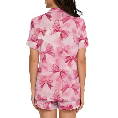 Image of Women's Short Sleeve Sleepwear Pajamas Nightwear with Pockets