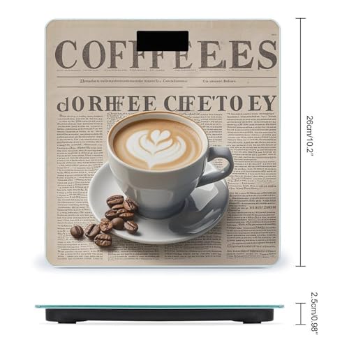 Báscula Digital Vintage Coffee de Vidrio Templado para Baño miniatura 2
