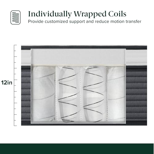 Zinus 12 Inch True Support Hybrid Mattress [New Version], Twin, Fiberglass Free, Medium Feel, Motion Isolation, Certified Safe Foams & Fabric, Mattress in A Box by Zinus - Image 5