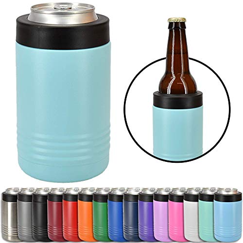 Clear Water Home Goods - 12 oz Stainless Steel Double Wall Vacuum Insulated Can or Bottle Cooler Keeps Beverage Cold for Hours - Powder Coated Teal