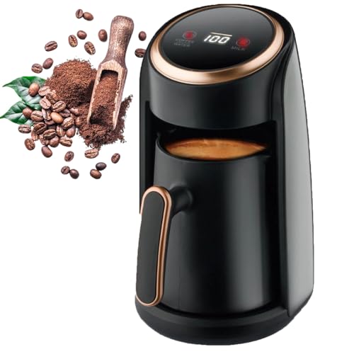 Cafetera Turca Eléctrica de 600W con Jarra Inalámbrica Extraíble de 300 ml, Pantalla Táctil LCD, Botón de un Solo Toque, Máquina Portátil para Bebidas Calientes para Hogar y Oficina